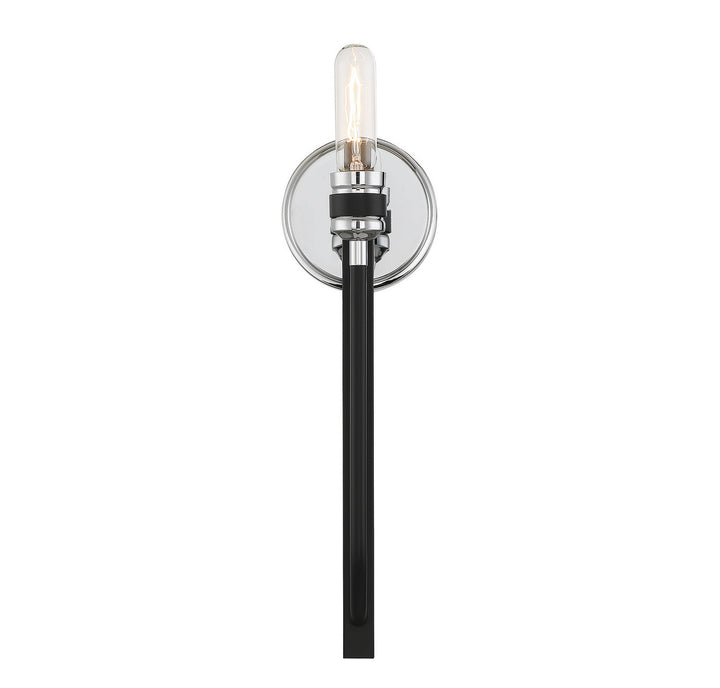 Savoy House Kenyon 9-1918-1-150 Wall Sconce Light - Kenyon Black and Chrome