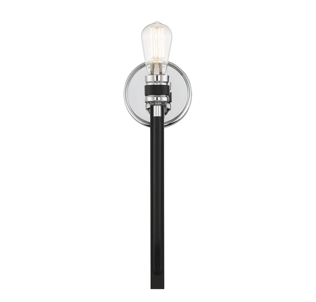 Savoy House Kenyon 9-1918-1-150 Wall Sconce Light - Kenyon Black and Chrome