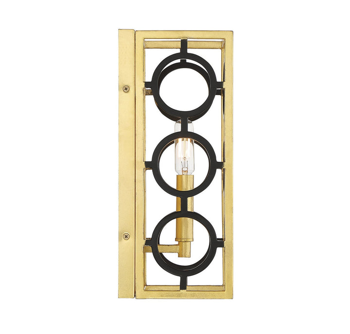 Savoy House Kirsch 9-1924-1-261 Wall Sconce Light - Matte Black with True Gold