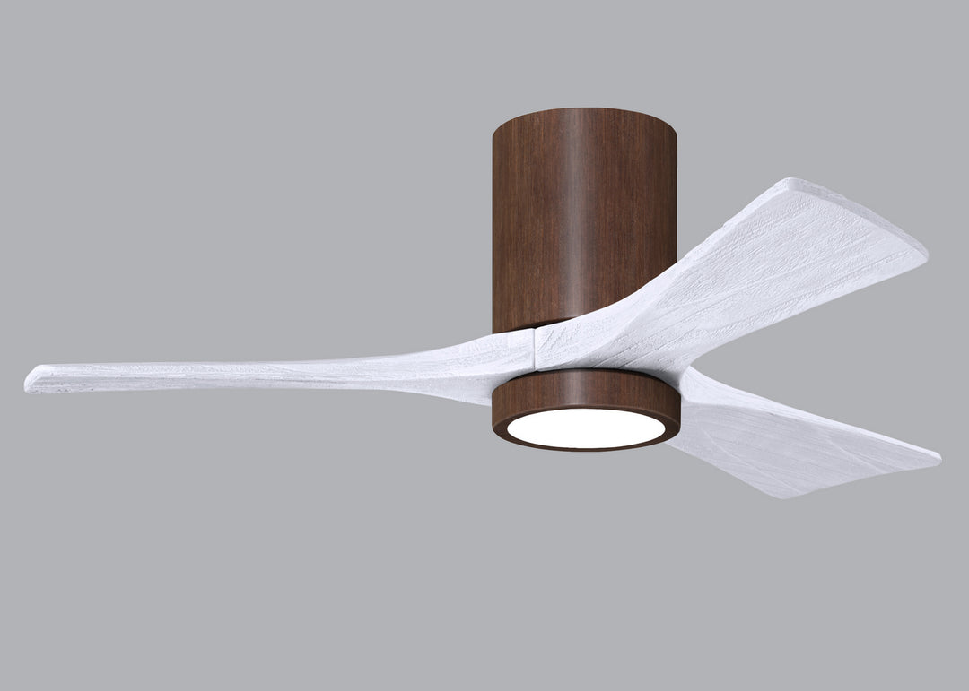 Matthews Fan Company Irene IR3HLK-WN-MWH-42 Ceiling Fan - Walnut Tone, Matte White/