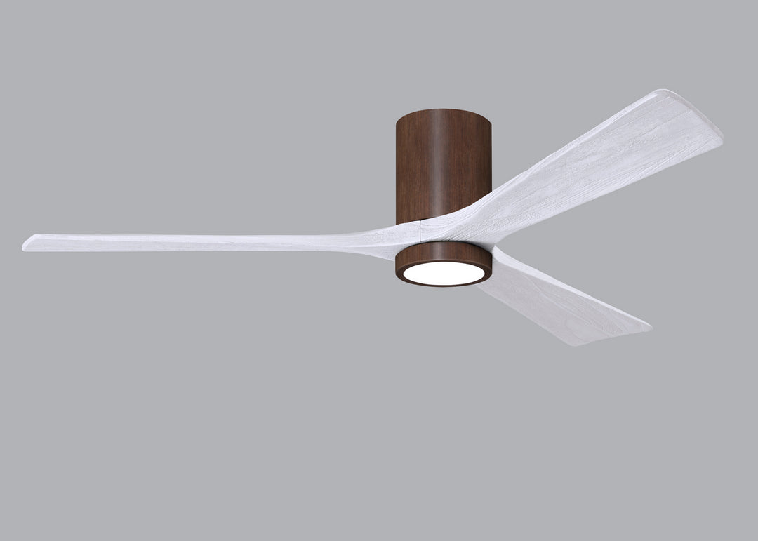 Matthews Fan Company Irene IR3HLK-WN-MWH-60 Ceiling Fan - Walnut Tone, Matte White/