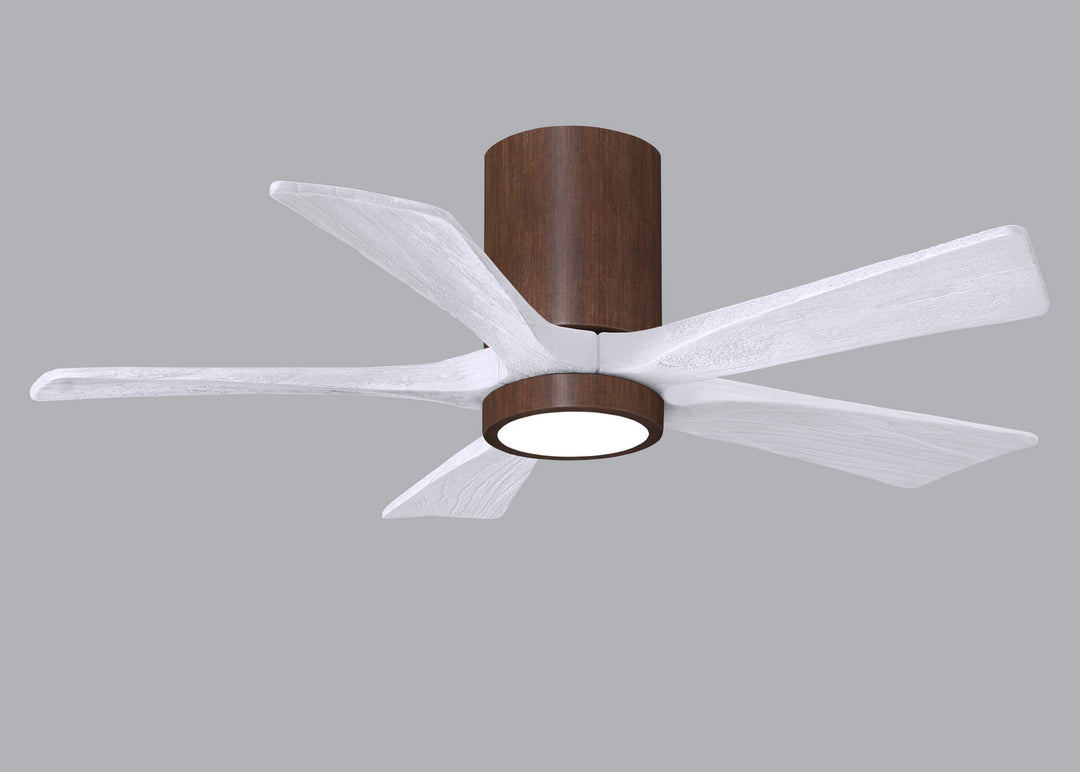 Matthews Fan Company Irene IR5HLK-WN-MWH-42 Ceiling Fan - Walnut Tone, Matte White/
