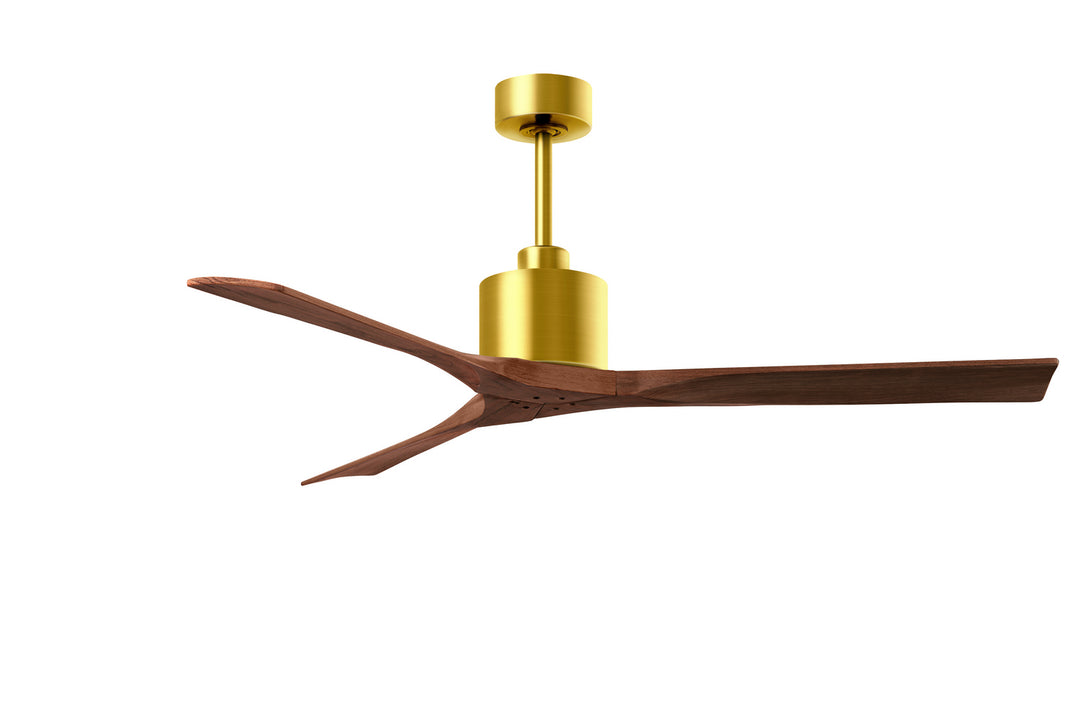 Matthews Fan Company Nan NK-BRBR-WA-60 Ceiling Fan - Brushed Brass, Walnut/