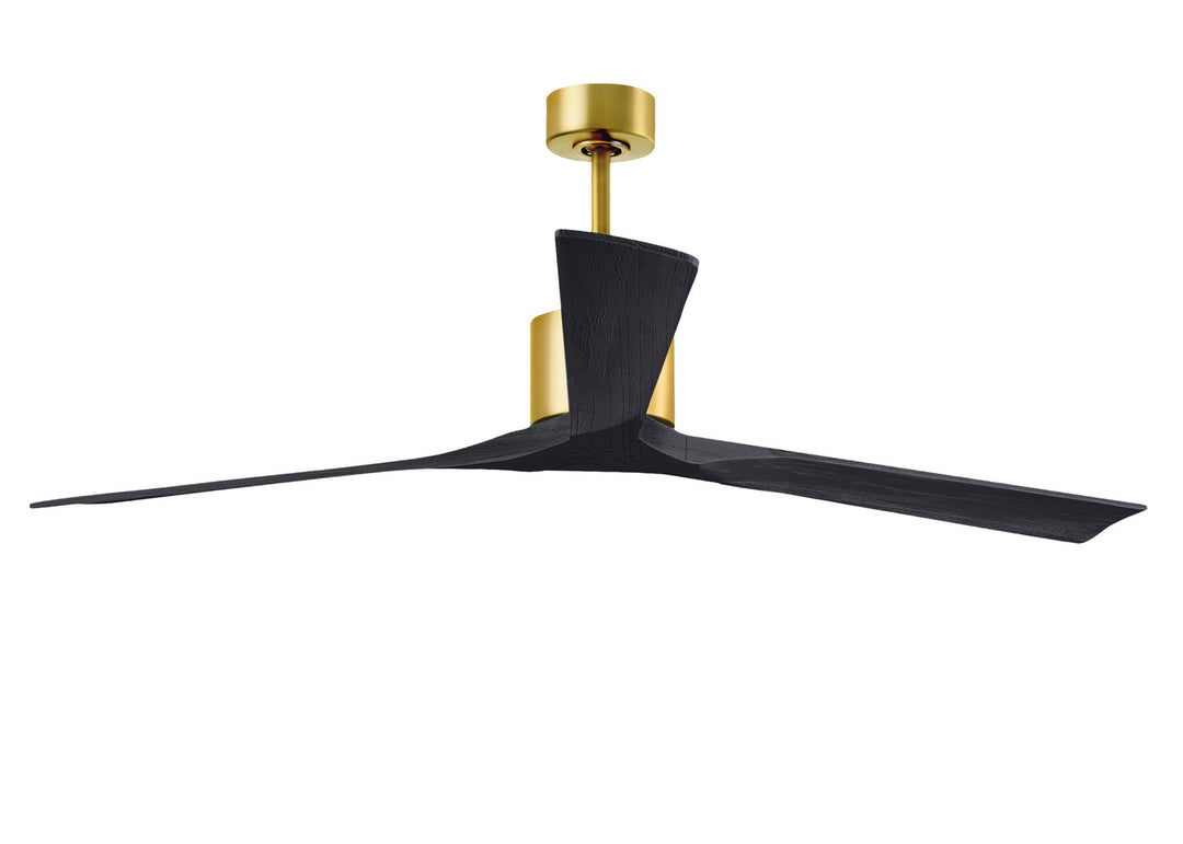 Matthews Fan Company Nan XL NKXL-BRBR-BK-72 Ceiling Fan - Brushed Brass, Matte Black/