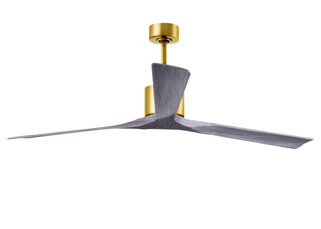 Matthews Fan Company Nan XL NKXL-BRBR-BW-72 Ceiling Fan - Brushed Brass, Barnwood Tone/