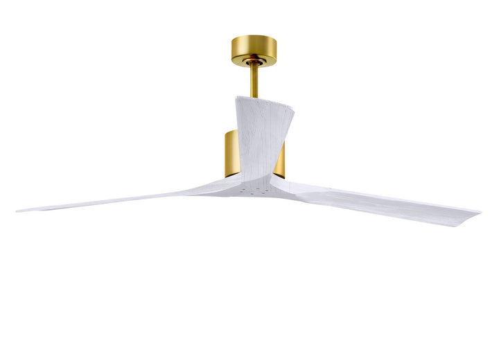 Matthews Fan Company Nan XL NKXL-BRBR-MWH-72 Ceiling Fan - Brushed Brass, Matte White/