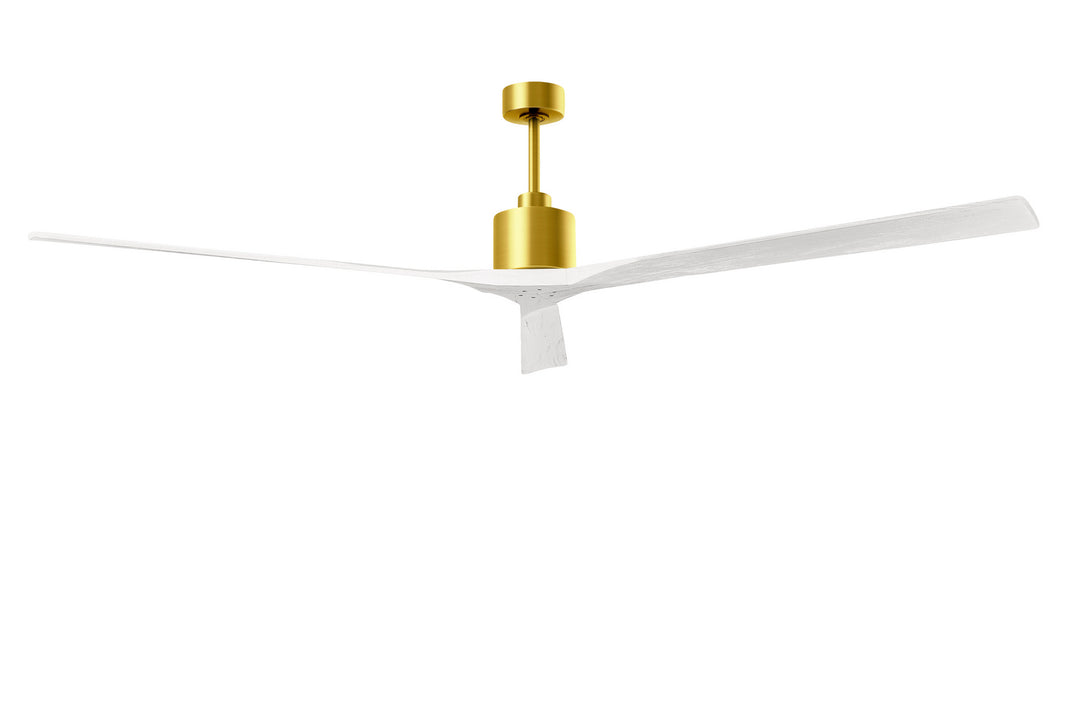 Matthews Fan Company Nan XL NKXL-BRBR-MWH-90 Ceiling Fan - Brushed Brass, Matte White/