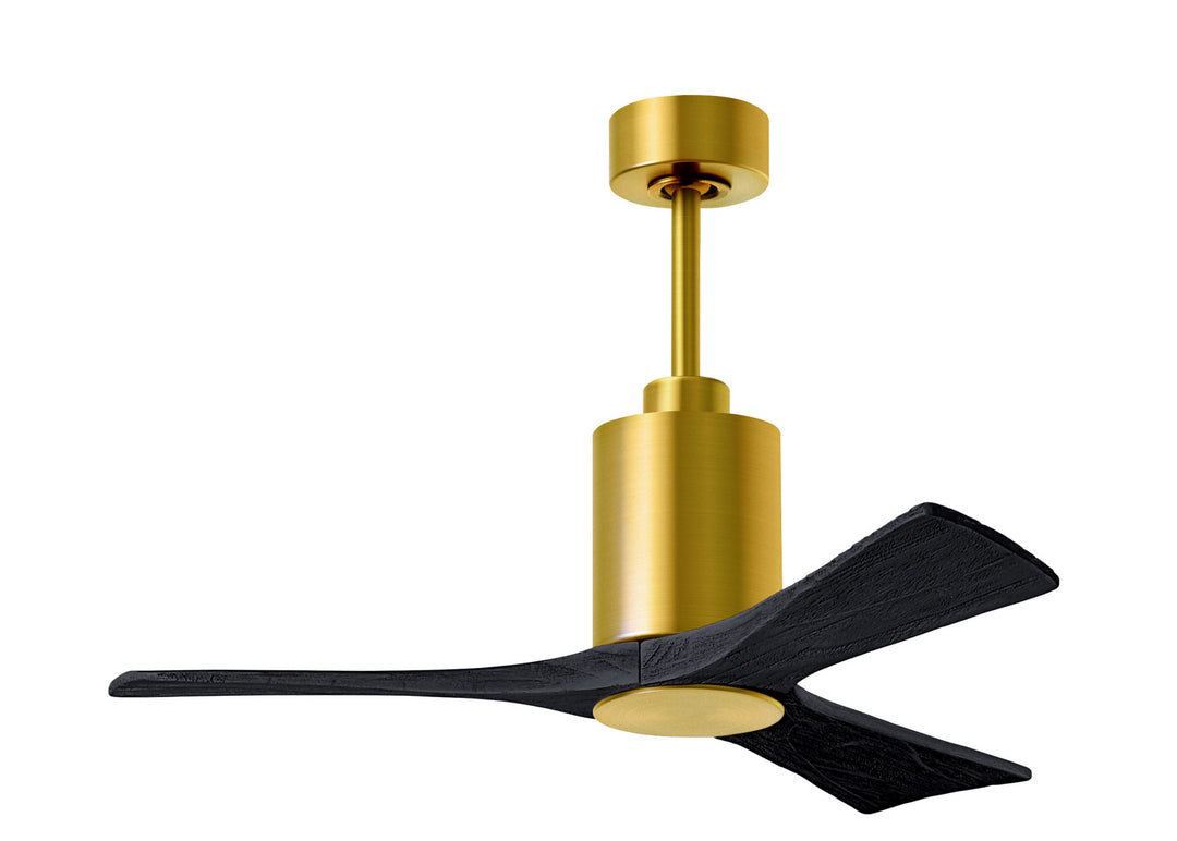 Matthews Fan Company Patricia PA3-BRBR-BK-42 Ceiling Fan - Brushed Brass, Matte Black/