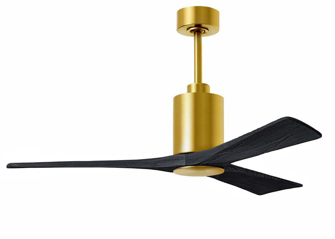 Matthews Fan Company Patricia PA3-BRBR-BK-52 Ceiling Fan - Brushed Brass, Matte Black/