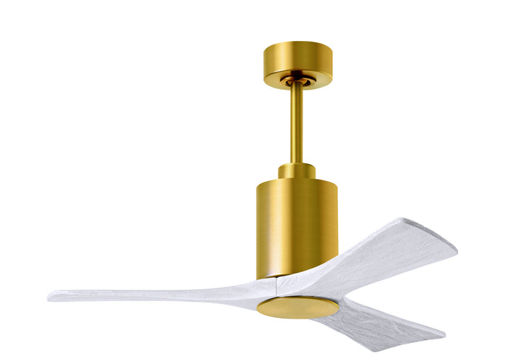 Matthews Fan Company Patricia PA3-BRBR-MWH-42 Ceiling Fan - Brushed Brass, Matte White/