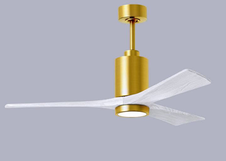 Matthews Fan Company Patricia PA3-BRBR-MWH-52 Ceiling Fan - Brushed Brass, Matte White/