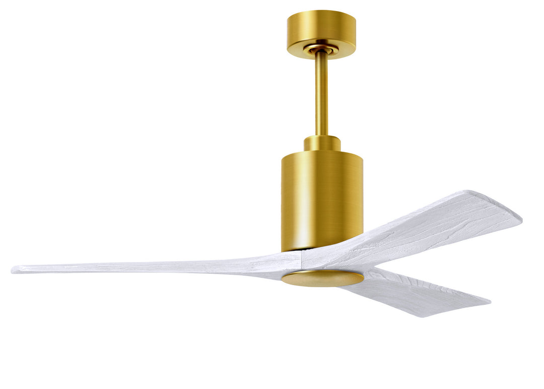 Matthews Fan Company Patricia PA3-BRBR-MWH-52 Ceiling Fan - Brushed Brass, Matte White/