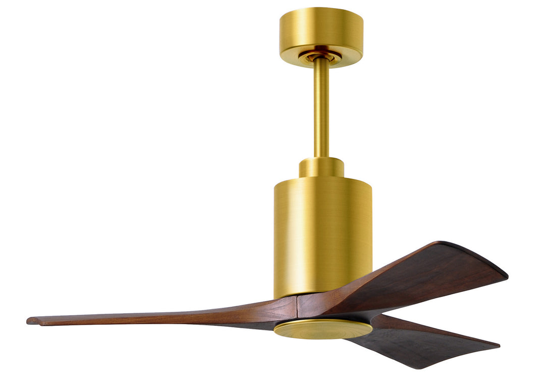 Matthews Fan Company Patricia PA3-BRBR-WA-42 Ceiling Fan - Brushed Brass, Walnut Tone/