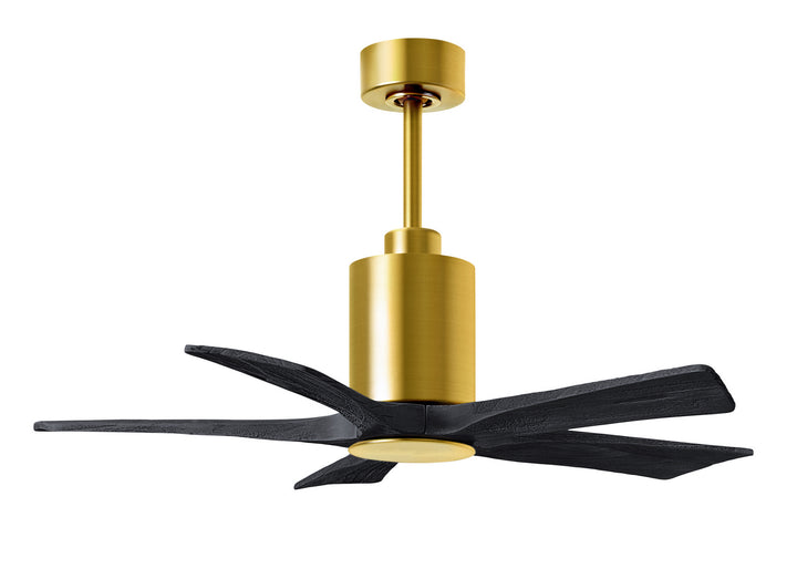 Matthews Fan Company Patricia PA5-BRBR-BK-42 Ceiling Fan - Brushed Brass, Matte Black/