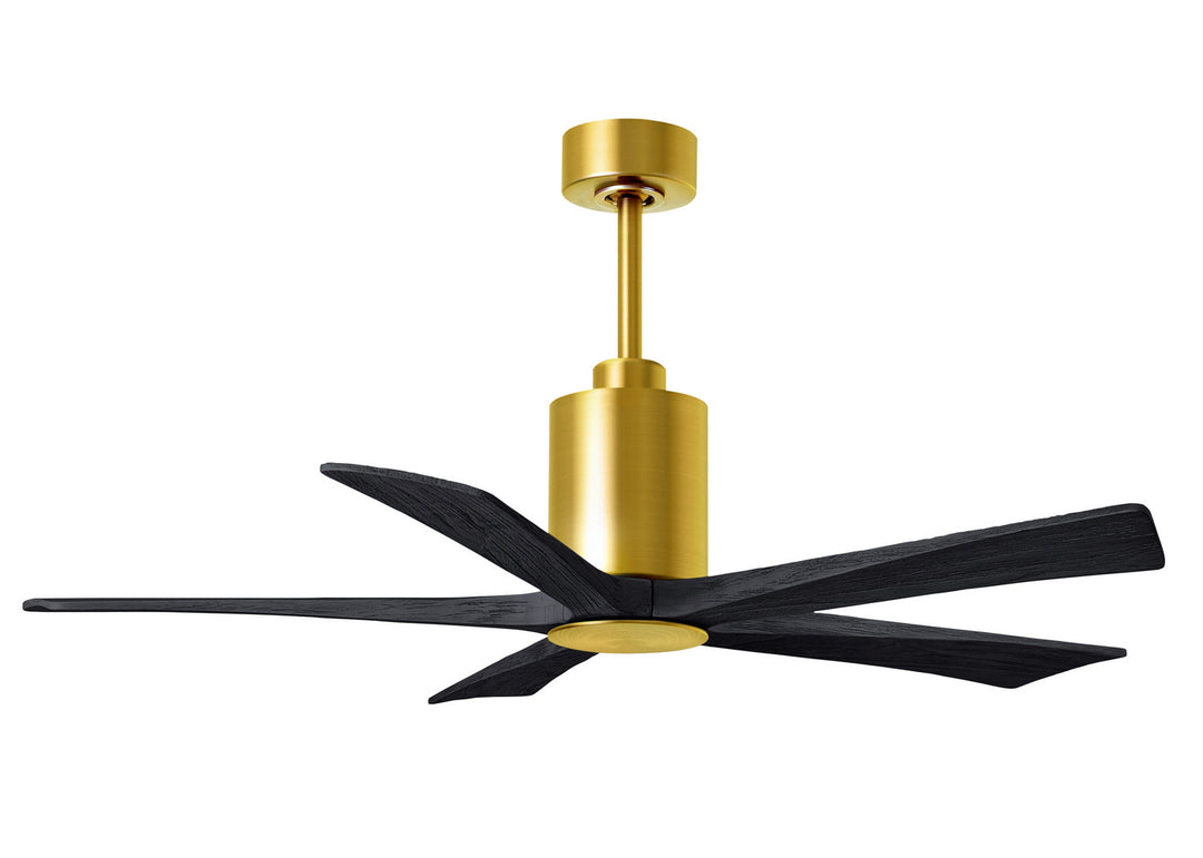 Matthews Fan Company Patricia PA5-BRBR-BK-52 Ceiling Fan - Brushed Brass, Matte Black/