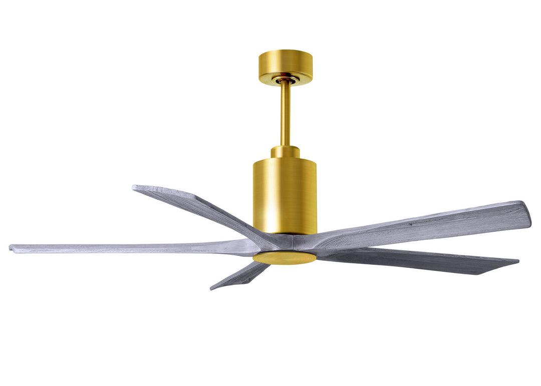 Matthews Fan Company Patricia PA5-BRBR-BW-60 Ceiling Fan - Brushed Brass, Barnwood Tone/