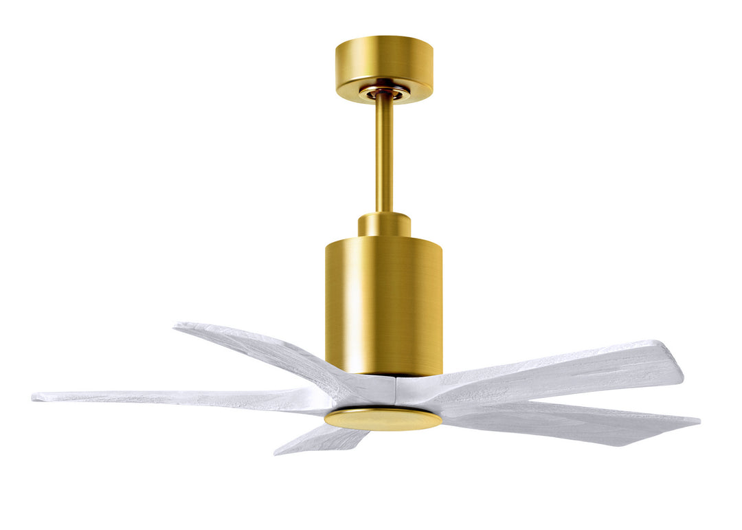 Matthews Fan Company Patricia PA5-BRBR-MWH-42 Ceiling Fan - Brushed Brass, Matte White/