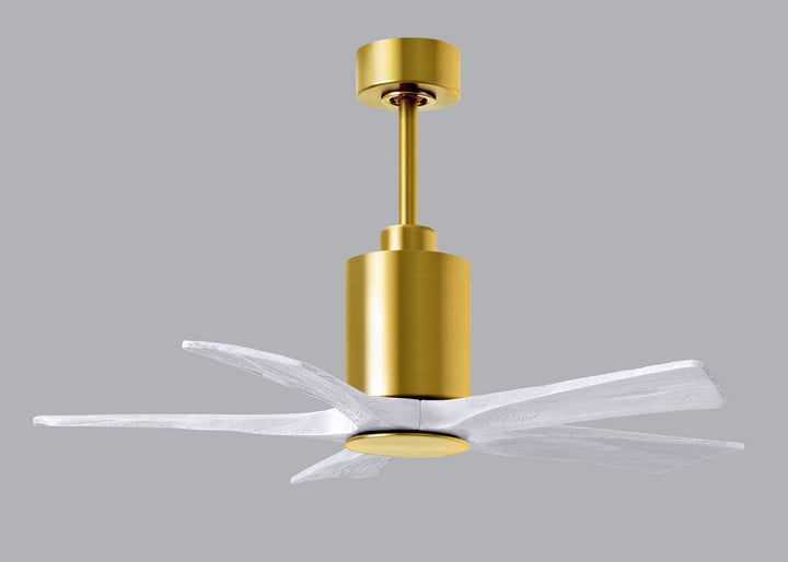 Matthews Fan Company Patricia PA5-BRBR-MWH-42 Ceiling Fan - Brushed Brass, Matte White/