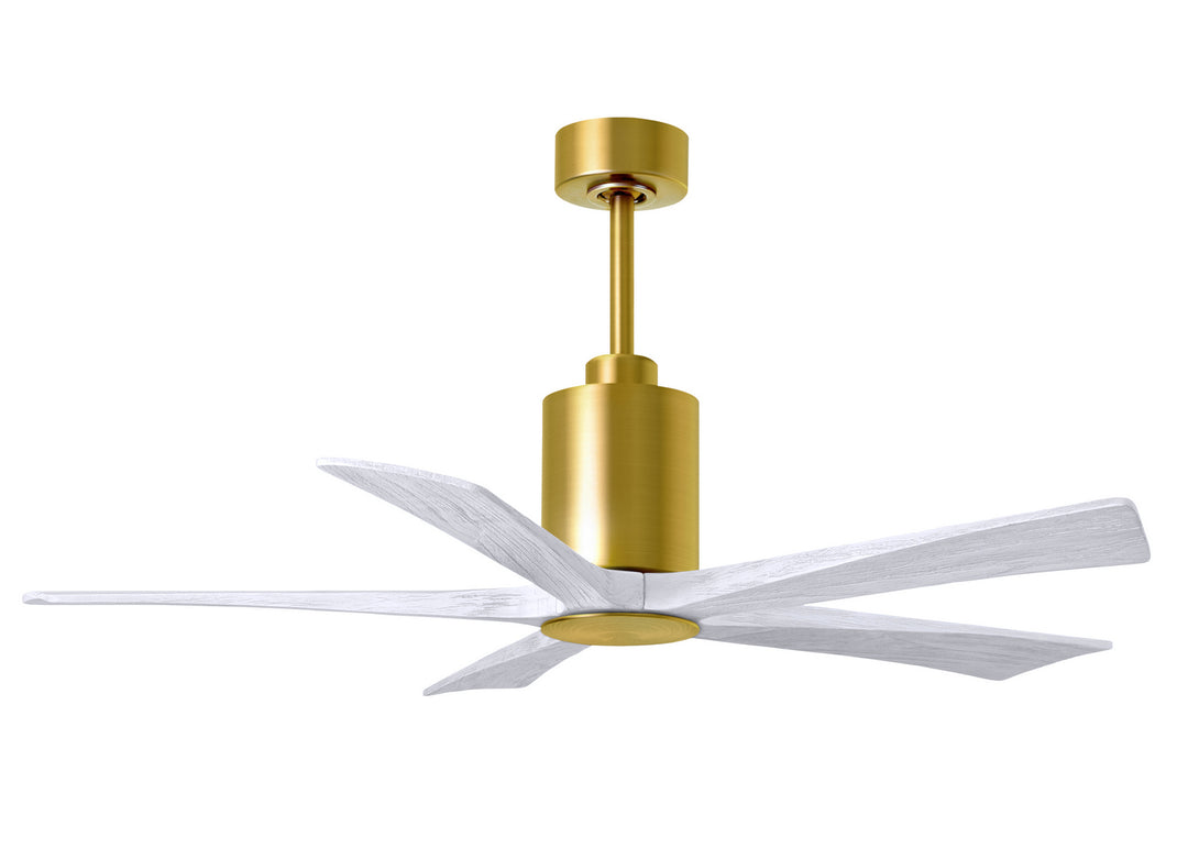 Matthews Fan Company Patricia PA5-BRBR-MWH-52 Ceiling Fan - Brushed Brass, Matte White/