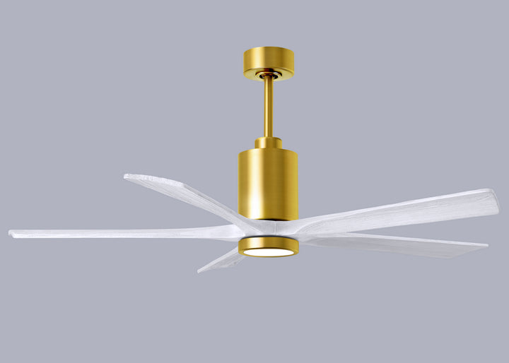 Matthews Fan Company Patricia PA5-BRBR-MWH-60 Ceiling Fan - Brushed Brass, Matte White/