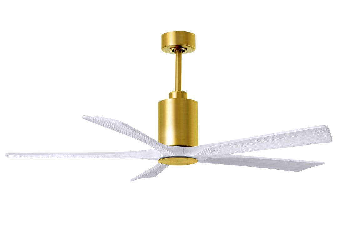 Matthews Fan Company Patricia PA5-BRBR-MWH-60 Ceiling Fan - Brushed Brass, Matte White/