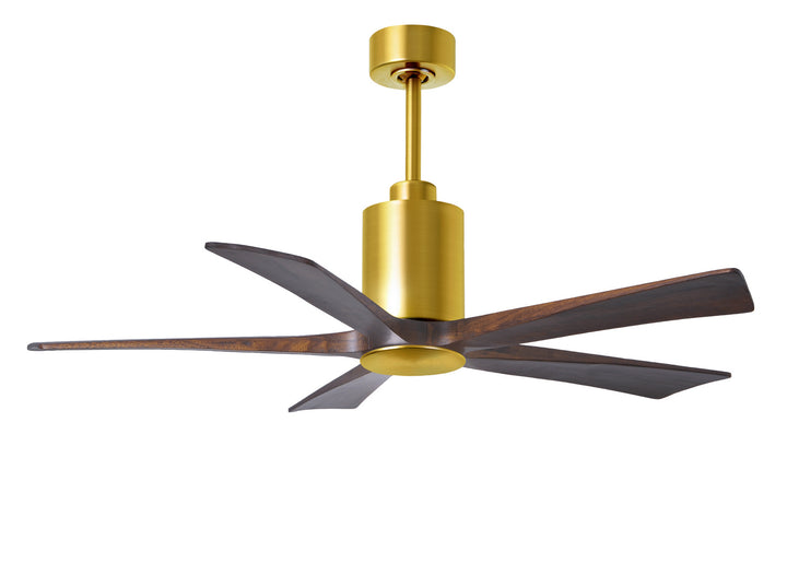 Matthews Fan Company Patricia PA5-BRBR-WA-52 Ceiling Fan - Brushed Brass, Walnut Tone/