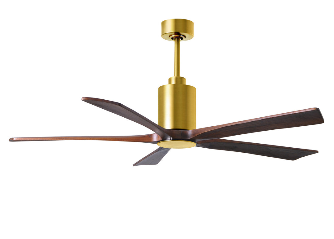 Matthews Fan Company Patricia PA5-BRBR-WA-60 Ceiling Fan - Brushed Brass, Walnut Tone/