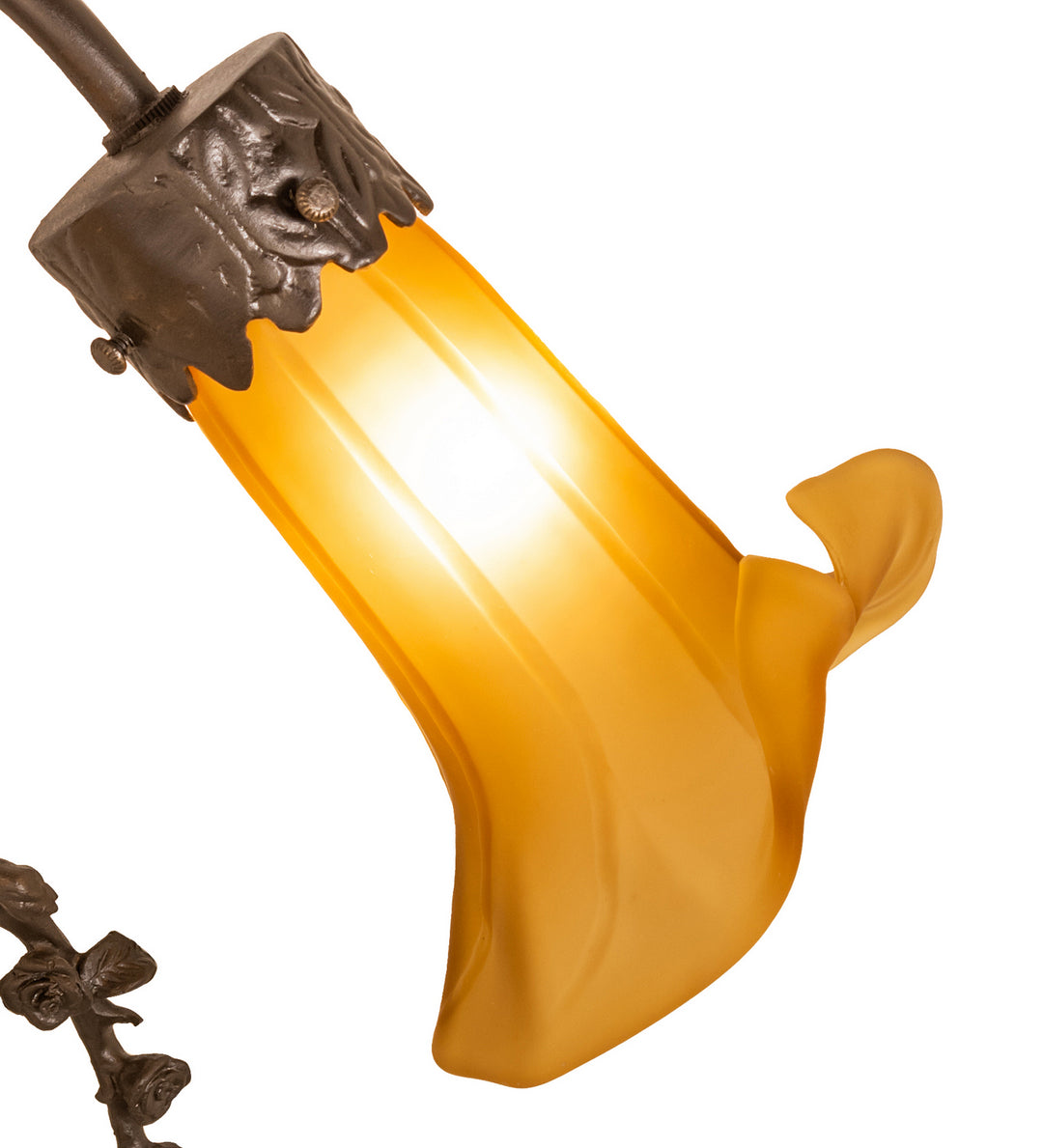 Meyda Tiffany Lighting 16362 Amber Two Light Table Lamp Lamp Bronze / Dark