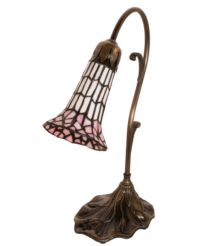 Meyda Tiffany Lighting 21810 Stained Glass Pond Lily One Light Mini Lamp Lamp Brass - Antique