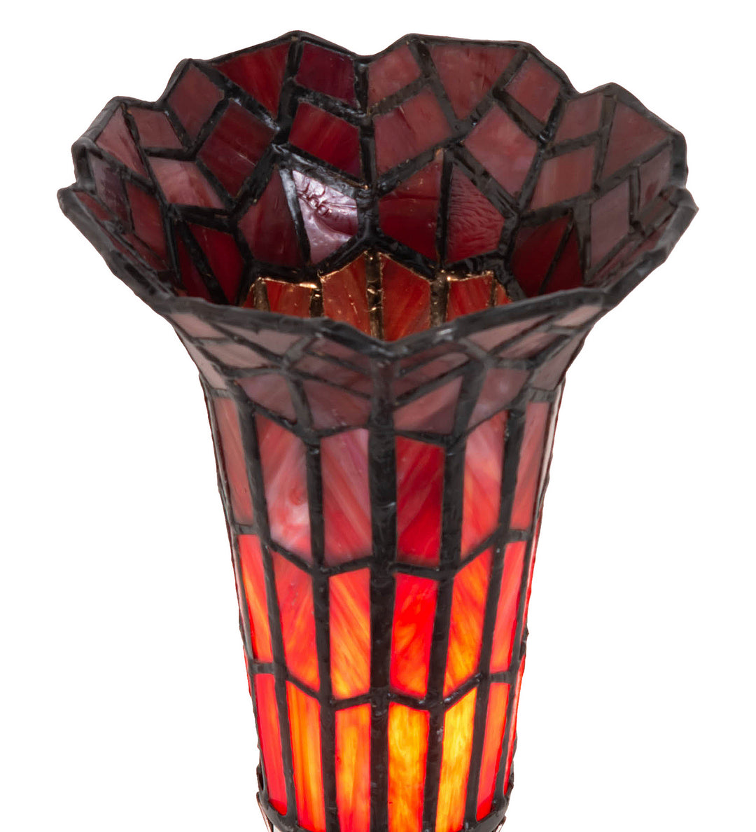 Meyda Tiffany Lighting 239057 Stained Glass Pond Lily Mini Lamp Lamp Bronze / Dark