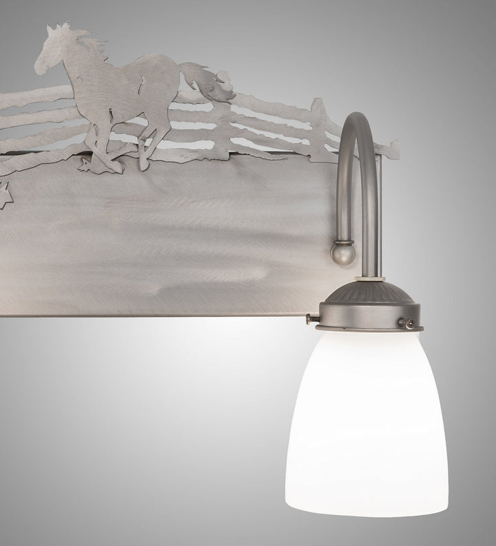 Meyda Tiffany Running Horses 247457 Bath Vanity Light 27 in. wide - Steel