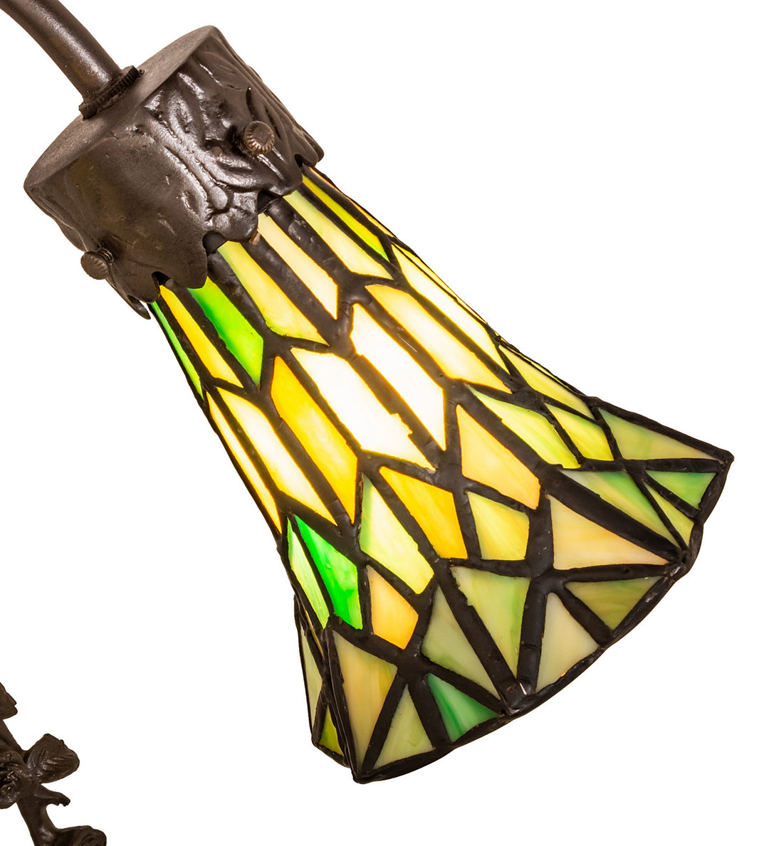Meyda Tiffany Lighting 251677 Stained Glass Pond Lily Two Light Table Lamp Lamp Bronze / Dark