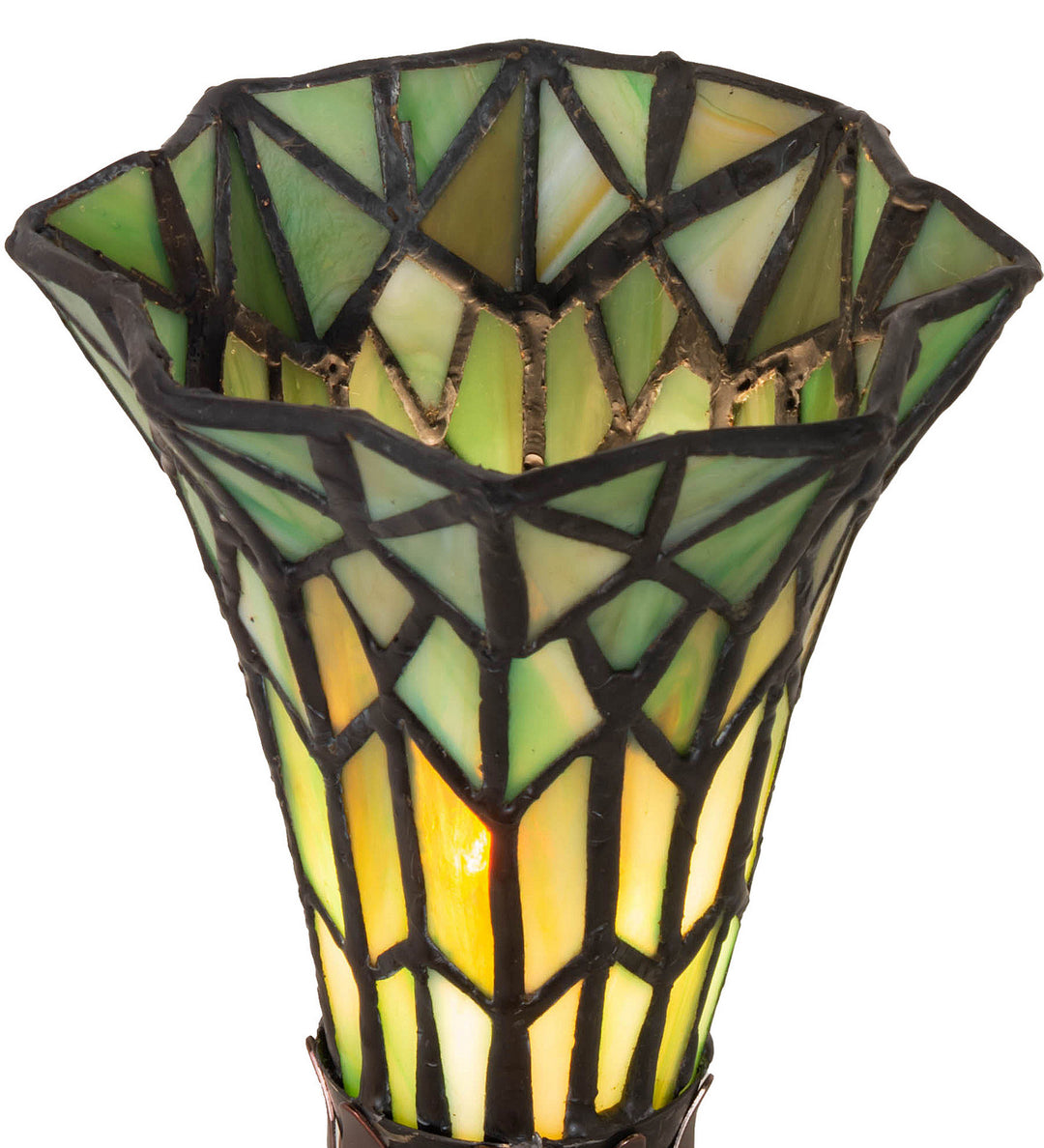 Meyda Tiffany Lighting 251825 Stained Glass Pond Lily Mini Lamp Lamp Bronze / Dark