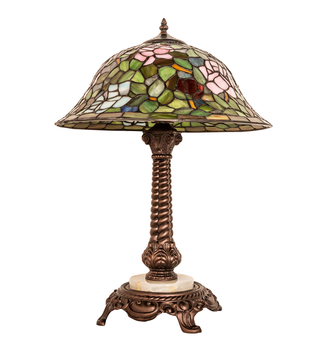 Meyda Tiffany Lighting 251920 Tiffany Rosebush One Light Table Lamp Lamp Bronze / Dark