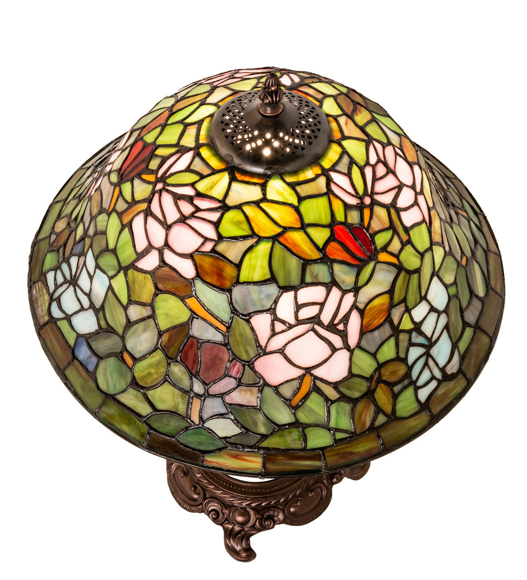 Meyda Tiffany Lighting 251920 Tiffany Rosebush One Light Table Lamp Lamp Bronze / Dark