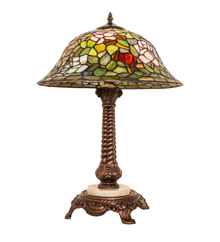 Meyda Tiffany Lighting 251920 Tiffany Rosebush One Light Table Lamp Lamp Bronze / Dark