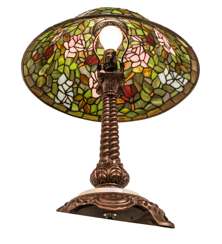 Meyda Tiffany Lighting 251920 Tiffany Rosebush One Light Table Lamp Lamp Bronze / Dark