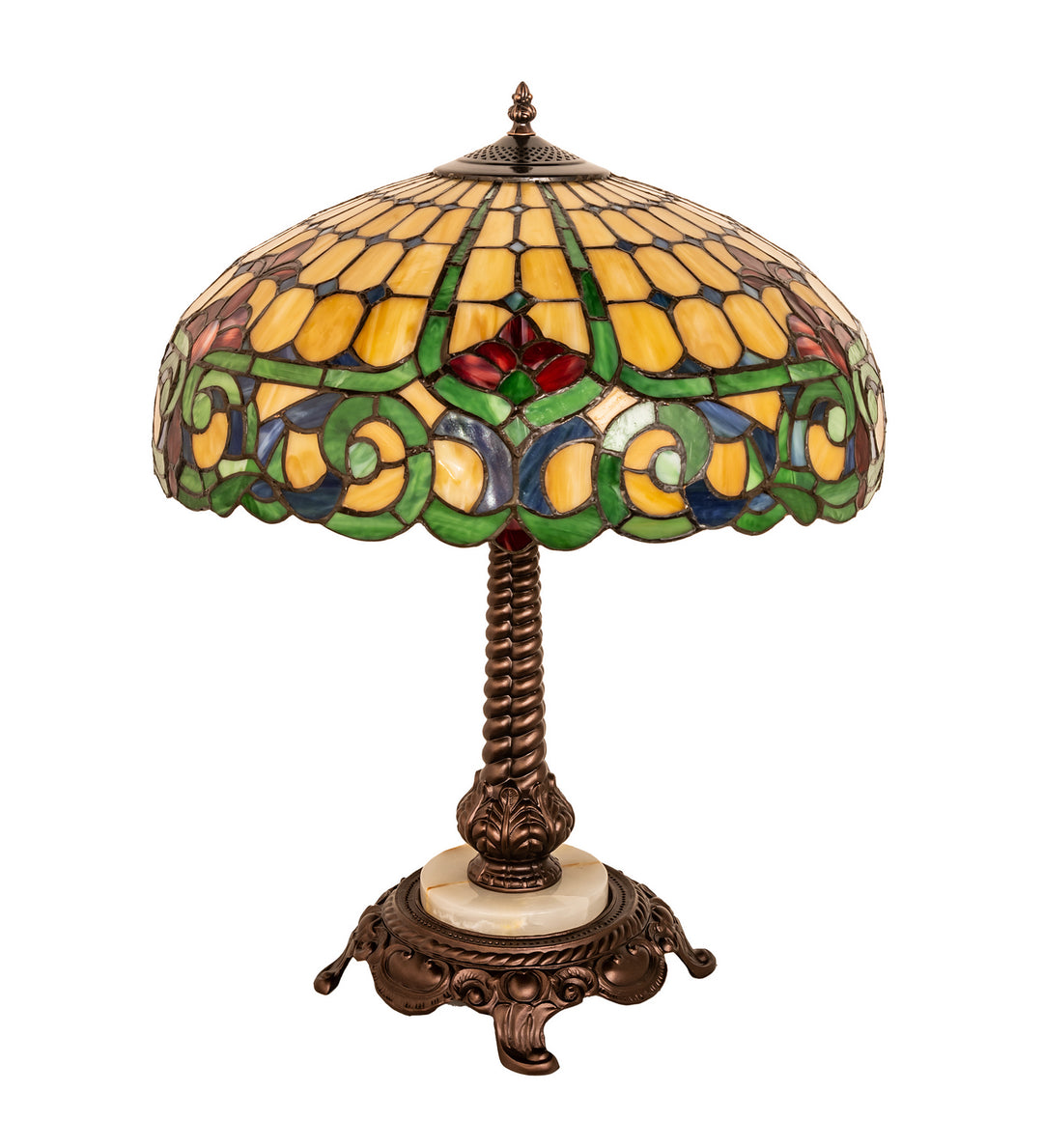 Meyda Tiffany Lighting 251962 Duffner & Kimberly Colonial One Light Table Lamp Lamp Bronze / Dark