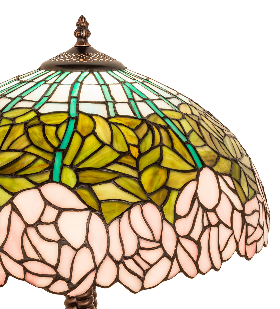 Meyda Tiffany Lighting 251964 Tiffany Cabbage Rose One Light Table Lamp Lamp Bronze / Dark