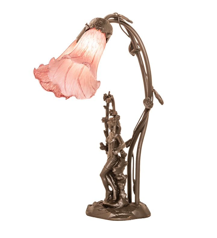 Meyda Tiffany Lighting 38267 Lavender Two Light Table Lamp Lamp Bronze / Dark