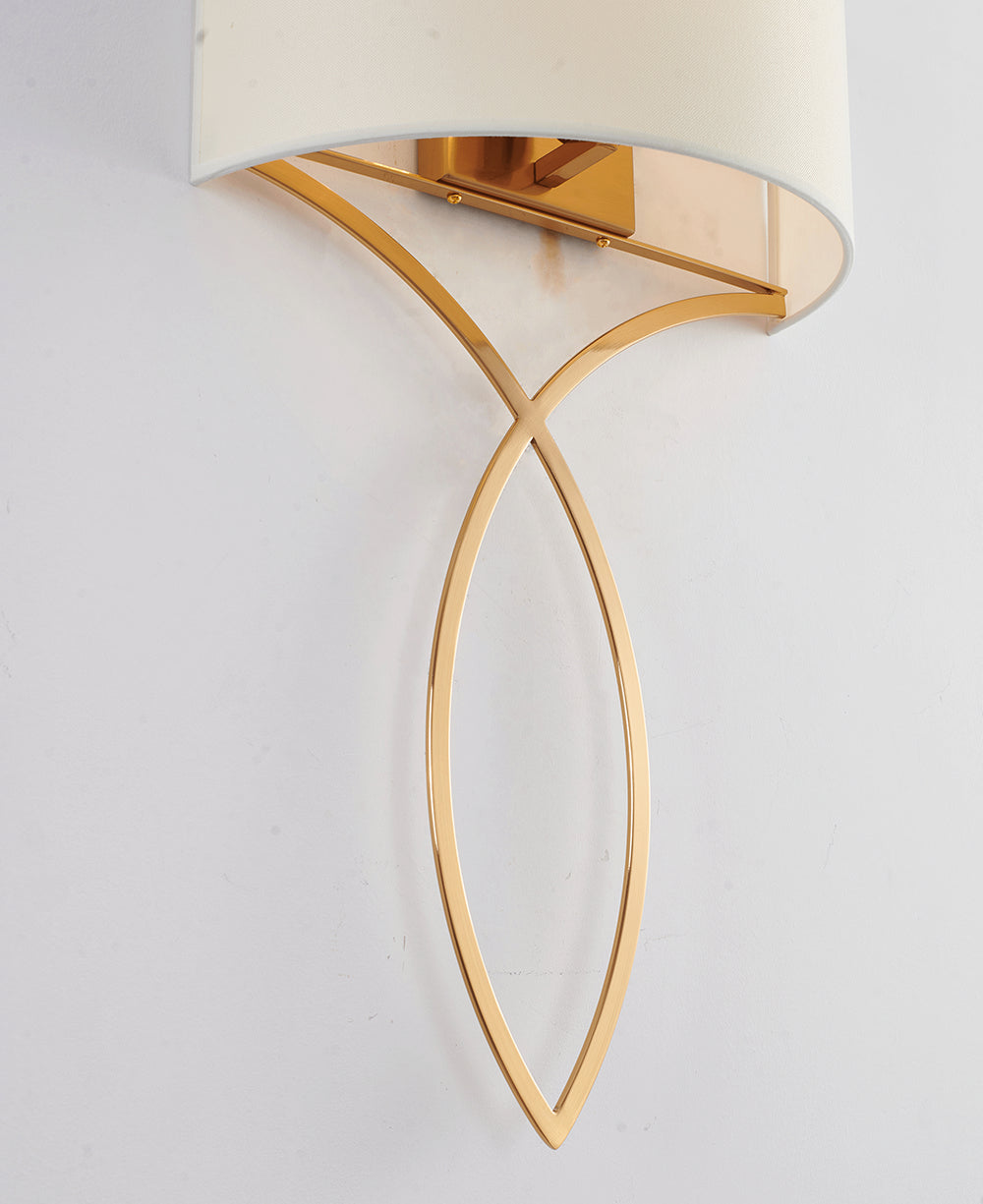 Bethel International LA39W14AB Wall Sconce Light - Antique Brass