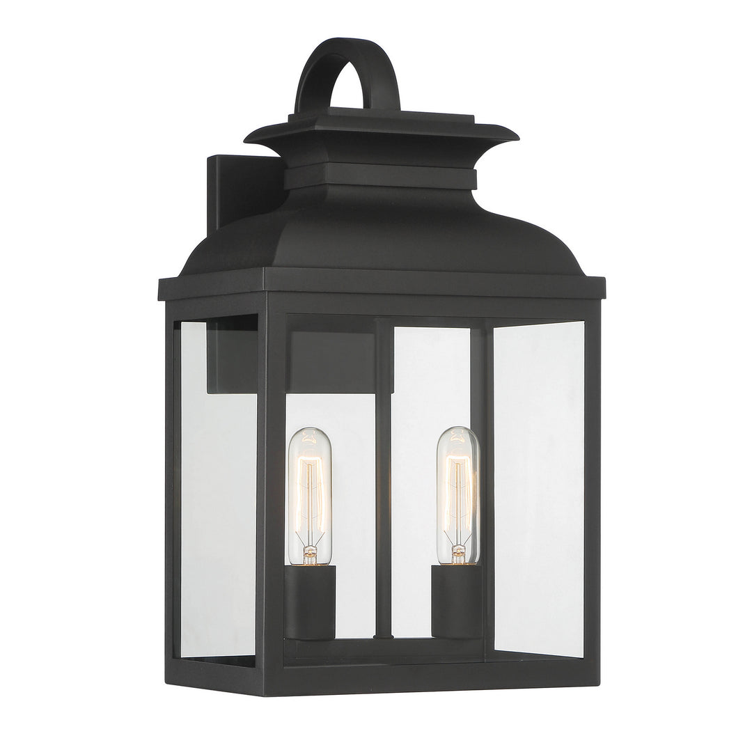 Designers Fountain D262M-11EW-BK Milton Two Light Wall Lantern Outdoor Black