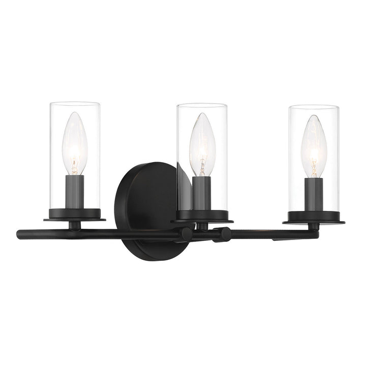 Designers Fountain Hudson Heights D268C-3B-MB Bath Vanity Light 18 in. wide - Matte Black