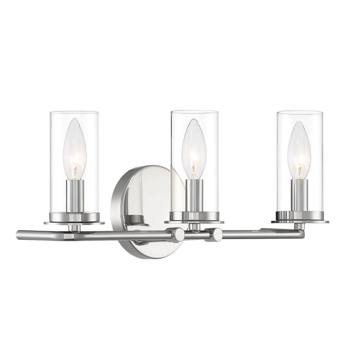 Designers Fountain Hudson Heights D268C-3B-PN Bath Vanity Light 18 in. wide - Polished Nickel