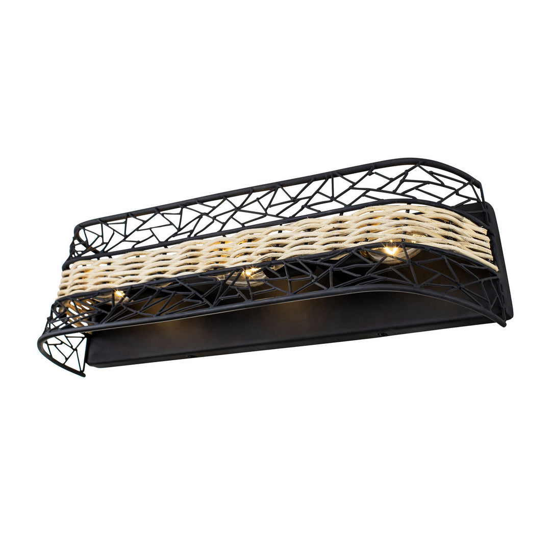 Varaluz Cayman 362B03BL Bath Vanity Light 24 in. wide - Black