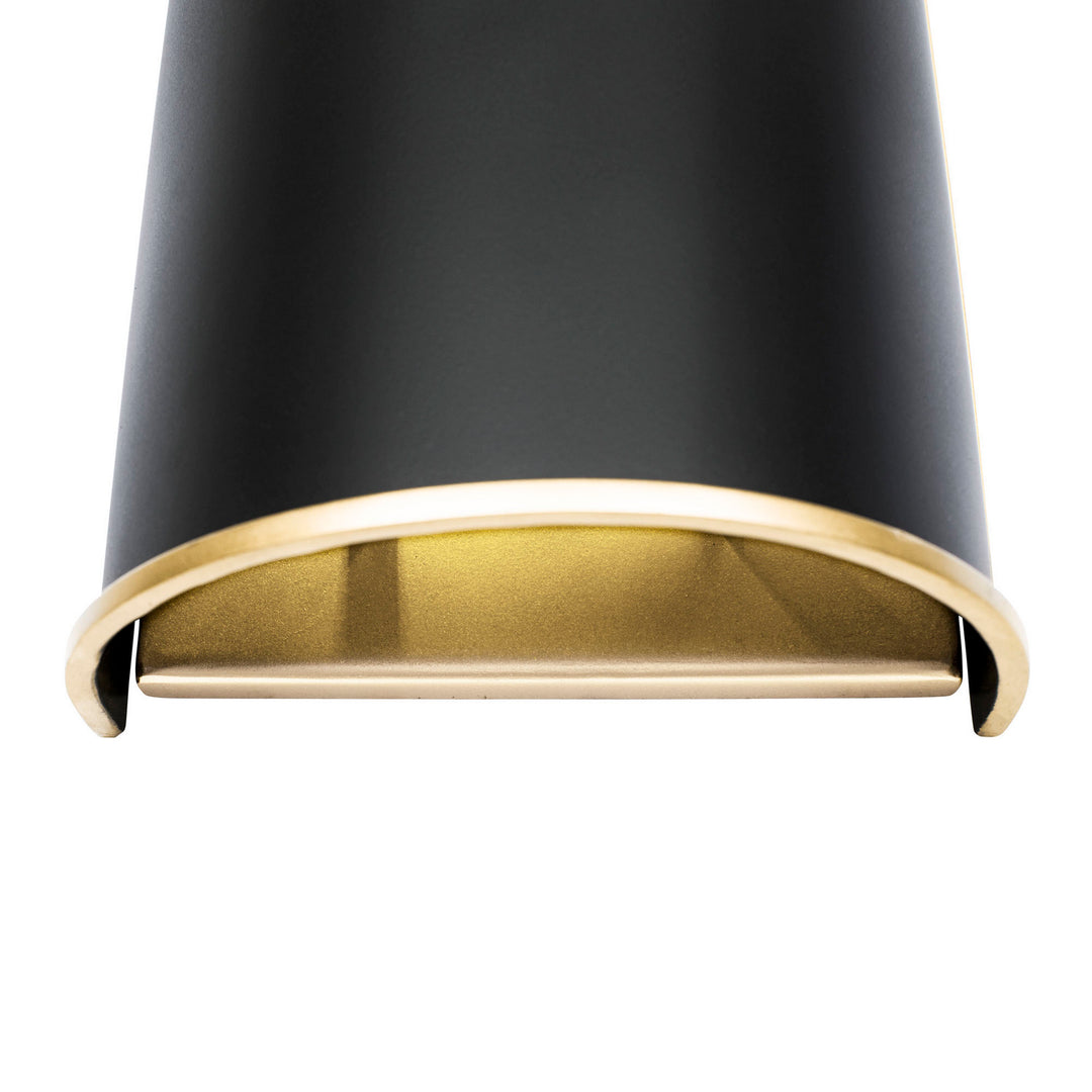 Varaluz Coco 364W02MBFG Wall Sconce Light - Matte Black/French Gold