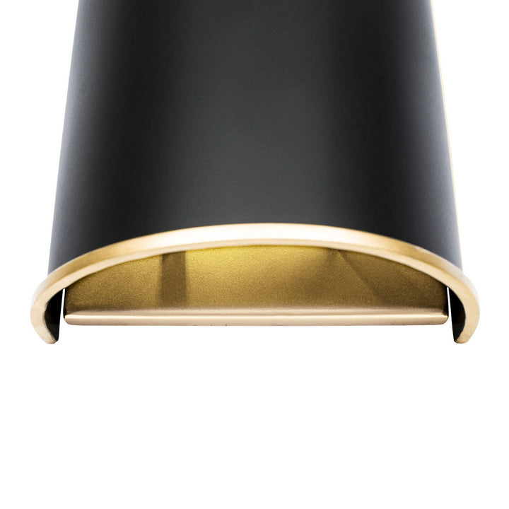 Varaluz Coco 364W02MBFG Wall Sconce Light - Matte Black/French Gold