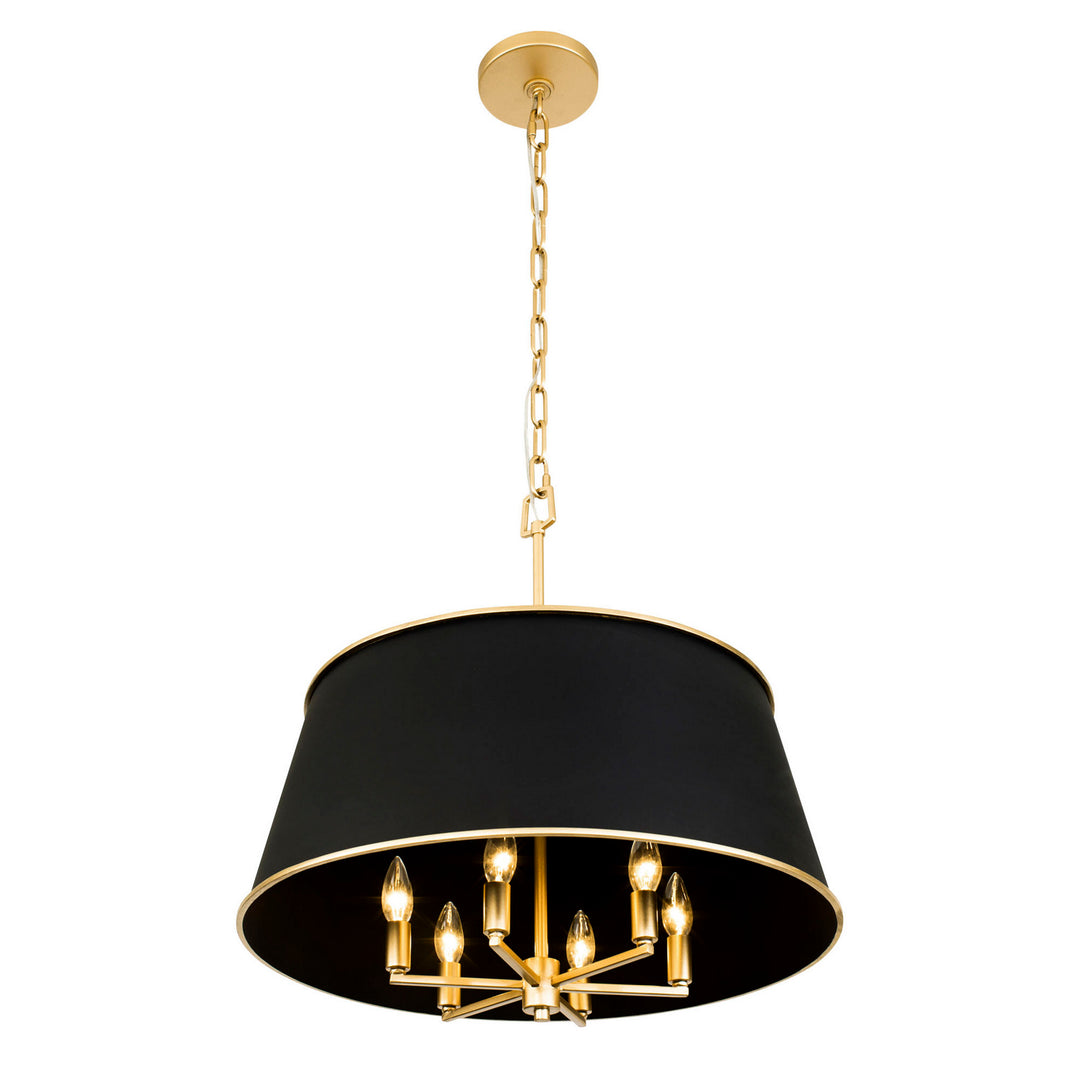 Varaluz Coco 364P06MBFG Chandelier Light - Matte Black/French Gold