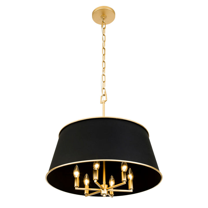 Varaluz Coco 364P06MBFG Chandelier Light - Matte Black/French Gold