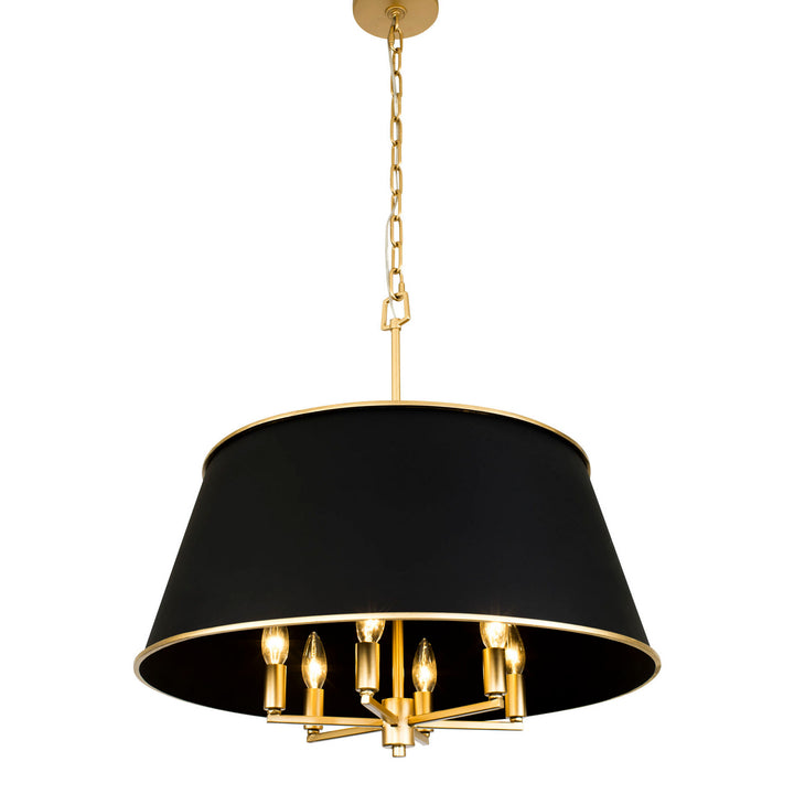 Varaluz Coco 364P06MBFG Chandelier Light - Matte Black/French Gold